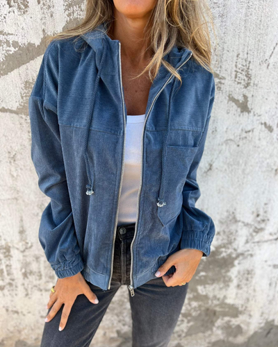 Ella - Corduroy Zip-Up Hoodie