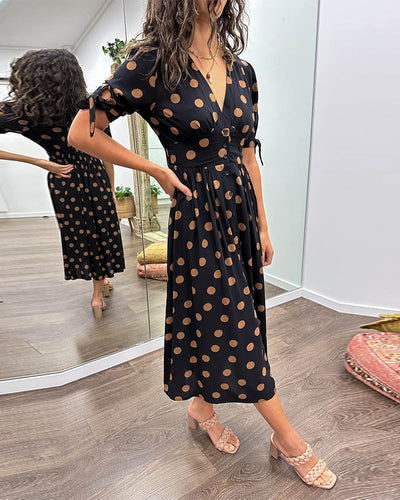 Monique - Elegant Polka Dot Dress