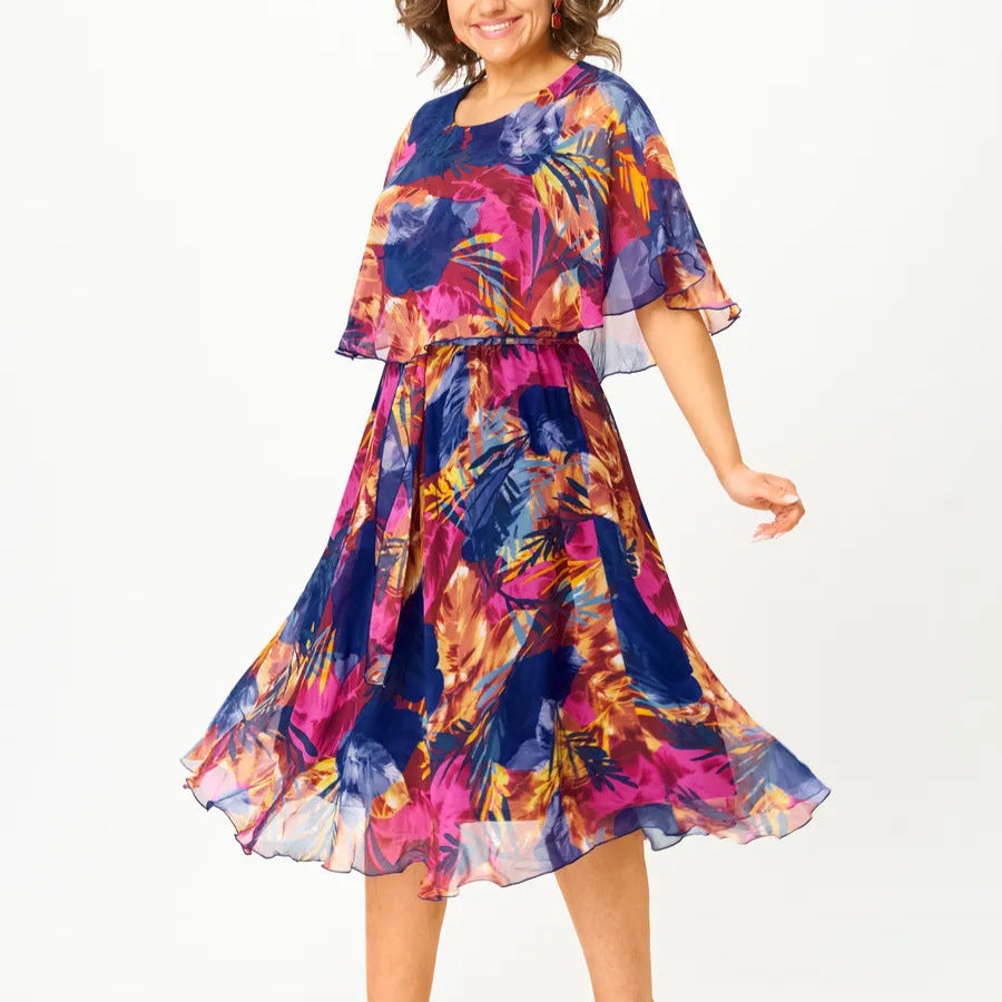 AYALA - COMFORTABLE PLUS SIZE CHIFFON DRESS