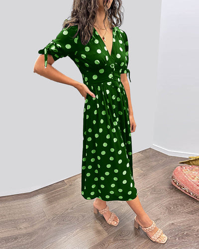 Monique - Elegant Polka Dot Dress