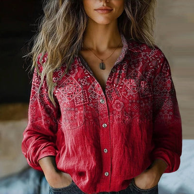 Emma - Vintage Printed Blouse