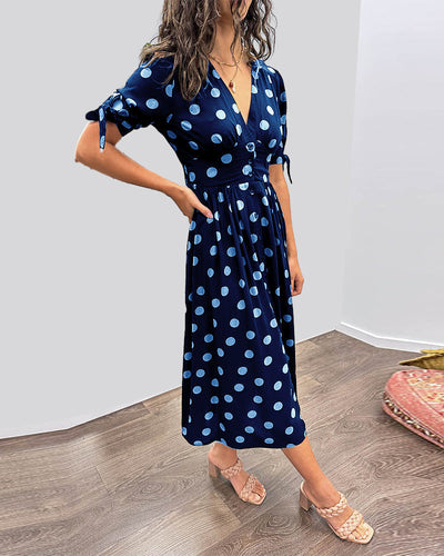 Monique - Elegant Polka Dot Dress