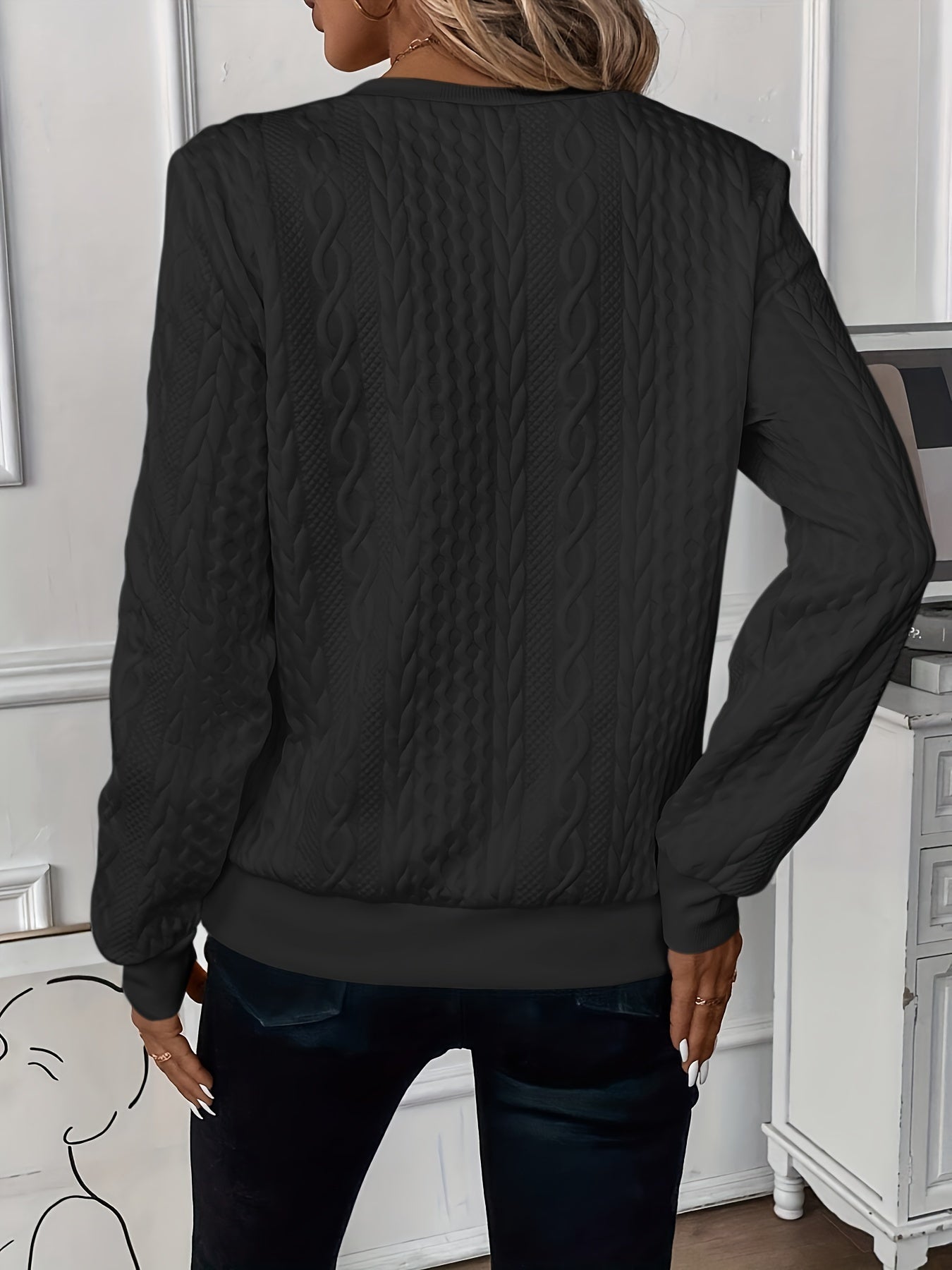 Amalie - Zip-up cable knit jumper