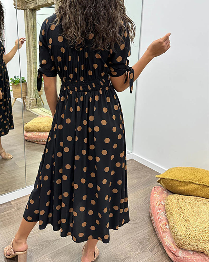 Monique - Elegant Polka Dot Dress