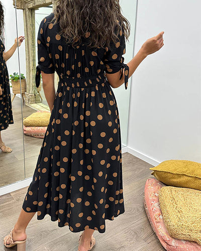 Monique - Elegant Polka Dot Dress