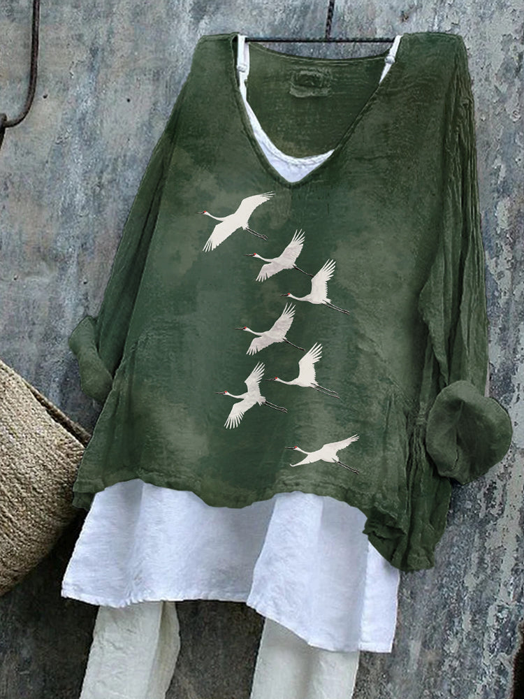 Cranes - Japanese Art Tunic