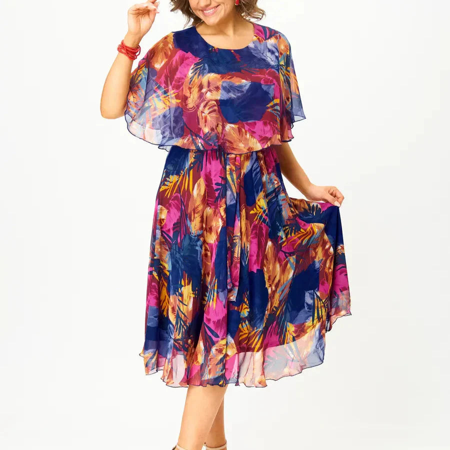 AYALA - COMFORTABLE PLUS SIZE CHIFFON DRESS