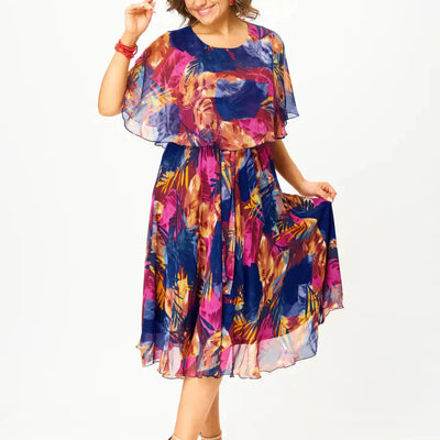 AYALA - COMFORTABLE PLUS SIZE CHIFFON DRESS
