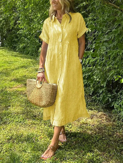 Samara - Stylish Striped Shirt Dress