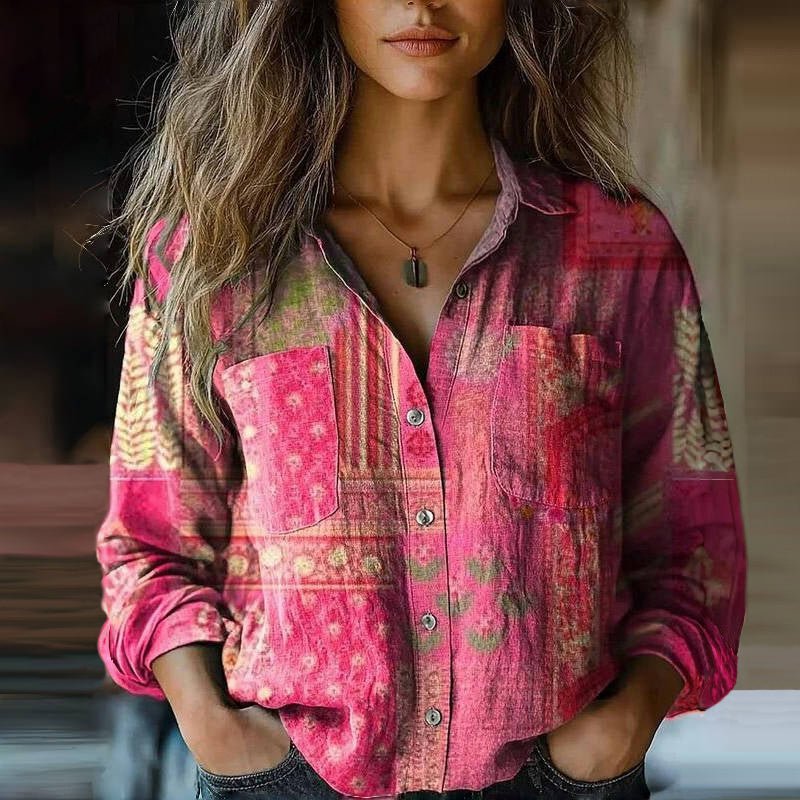 Emma - Vintage Printed Blouse