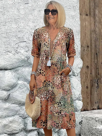 Samantha - Elegant Floral Midi Dress