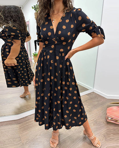 Monique - Elegant Polka Dot Dress